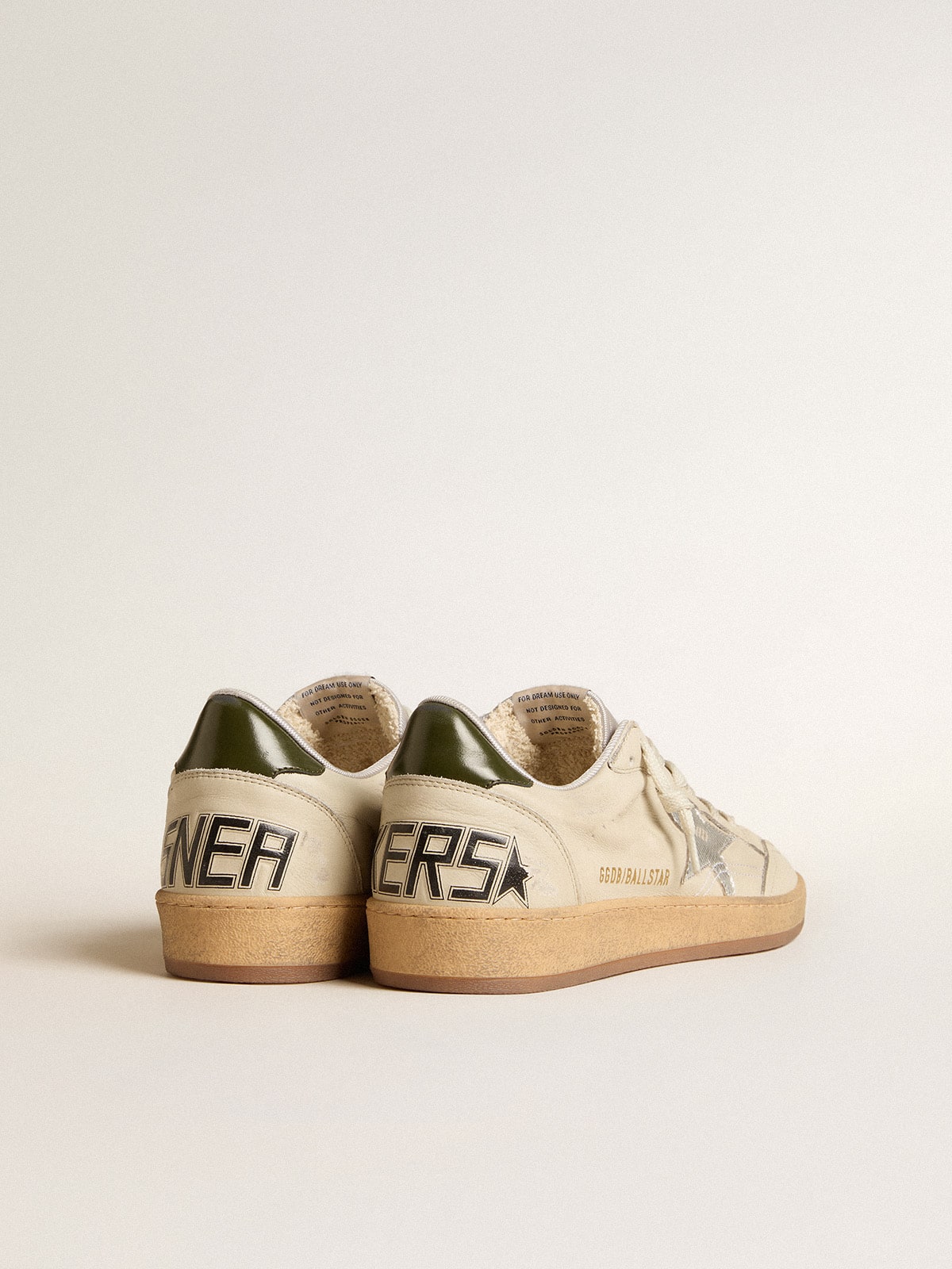 Ball Star avec étoile en cuir argenté et contrefort en cuir vert
