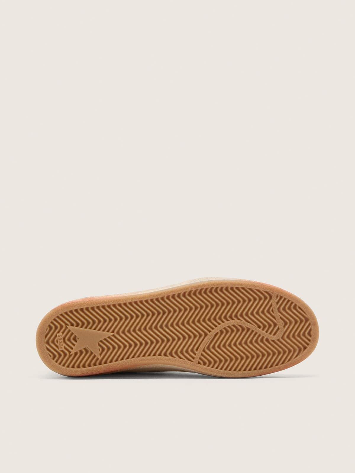 Ball Star homme en cuir blanc avec étoile et empiècement en cuir rouille