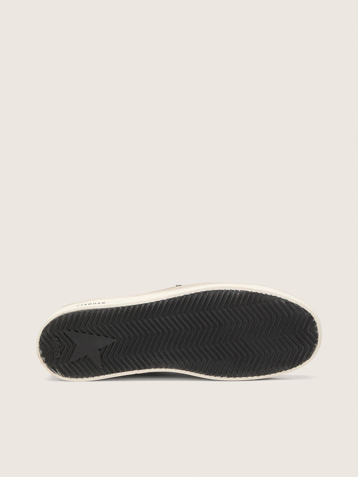 Stardan homme en cuir velours rose avec étoile beige