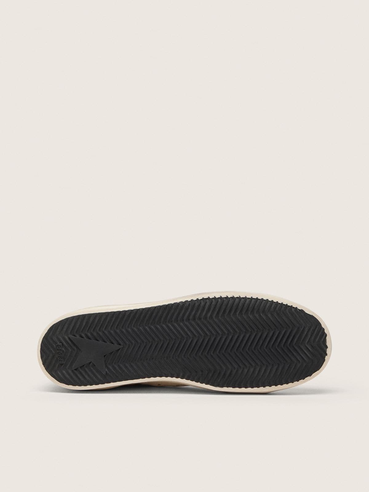Stardan pour homme en cuir blanc avec étoile et contrefort en cuir vert militaire à imprimé python
