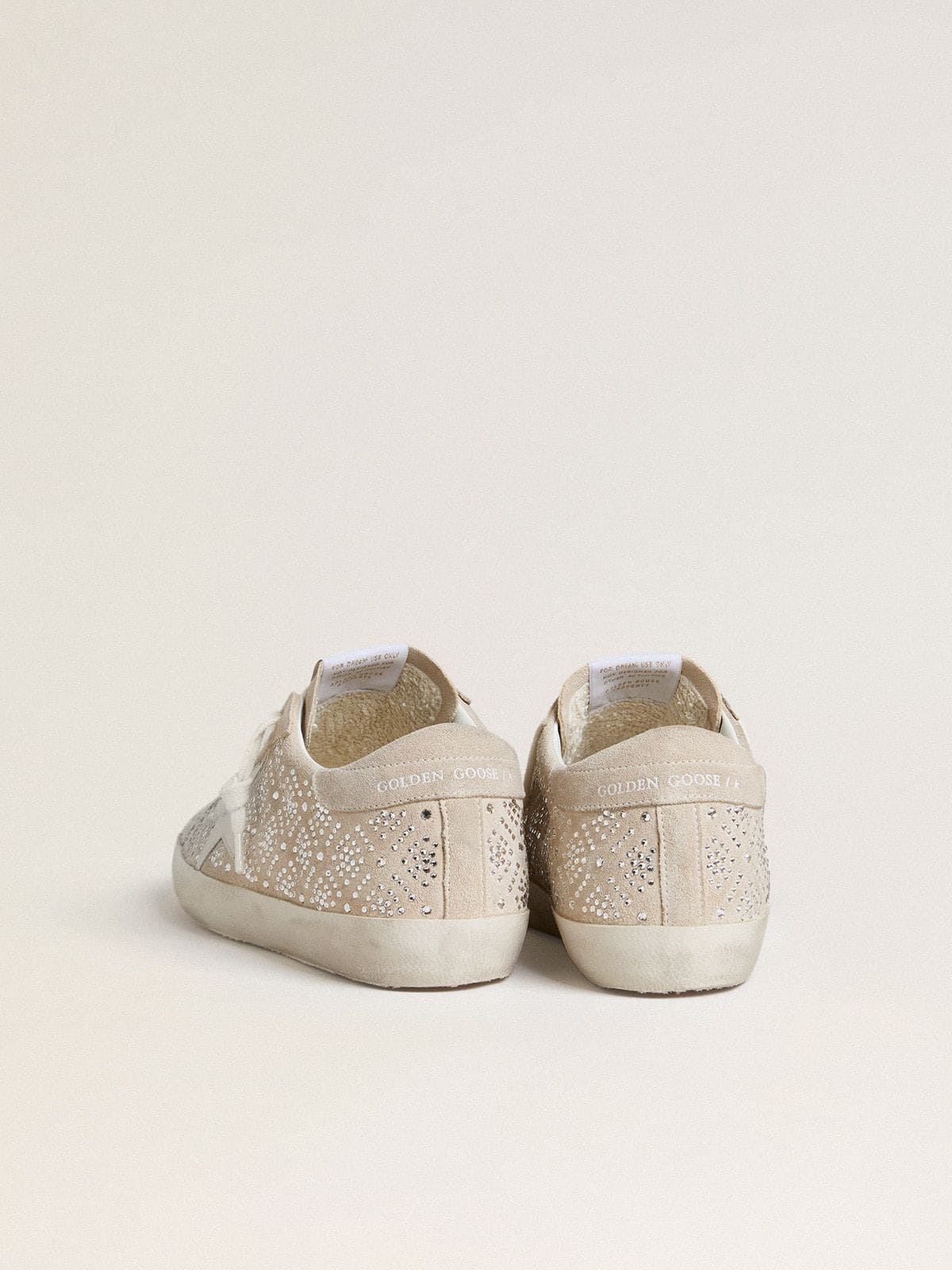 Super-Star LTD pour femme en daim avec cristaux Swarovski et étoile en cuir gris glacier