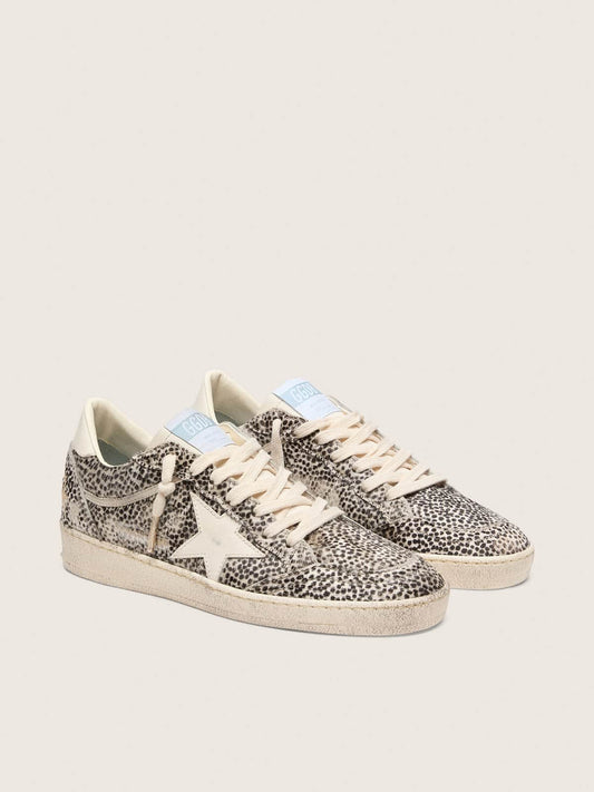 Ball Star LTD femme en cuir façon poulain motif léopard avec étoile en cuir crème