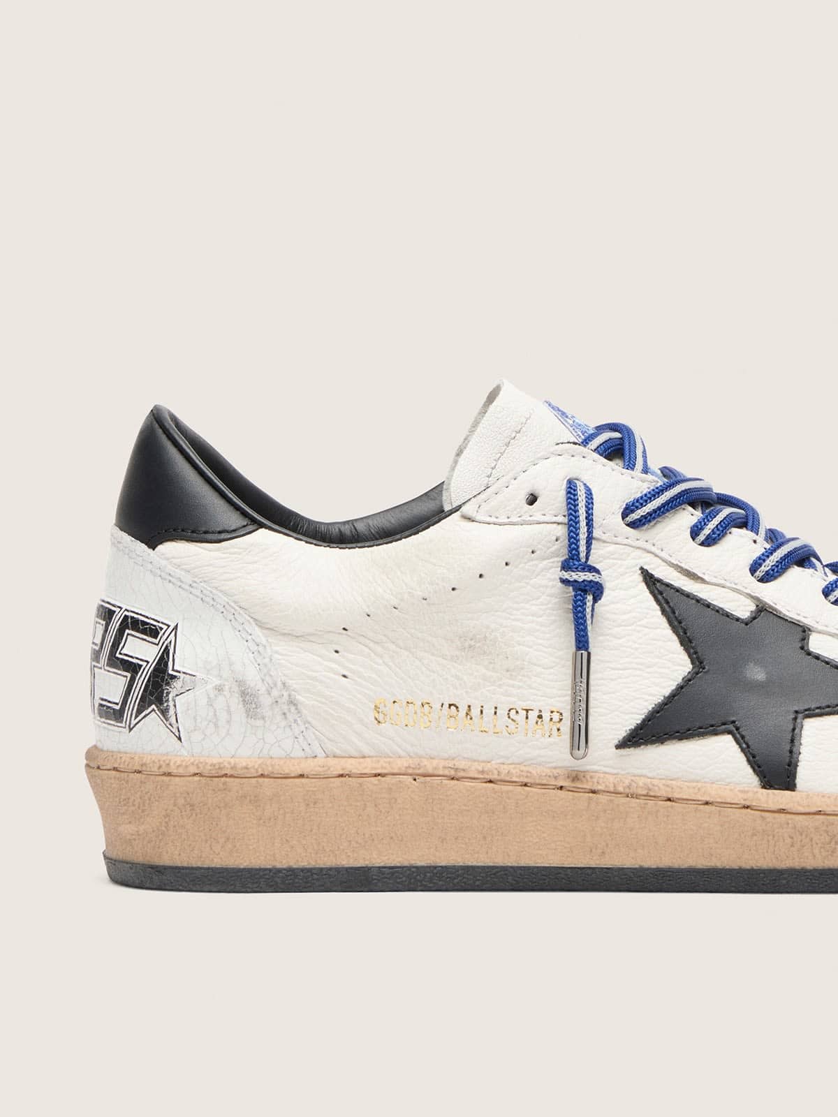 Ball Star LTD femme en cuir nappa blanc avec étoile et empiècement en cuir noir