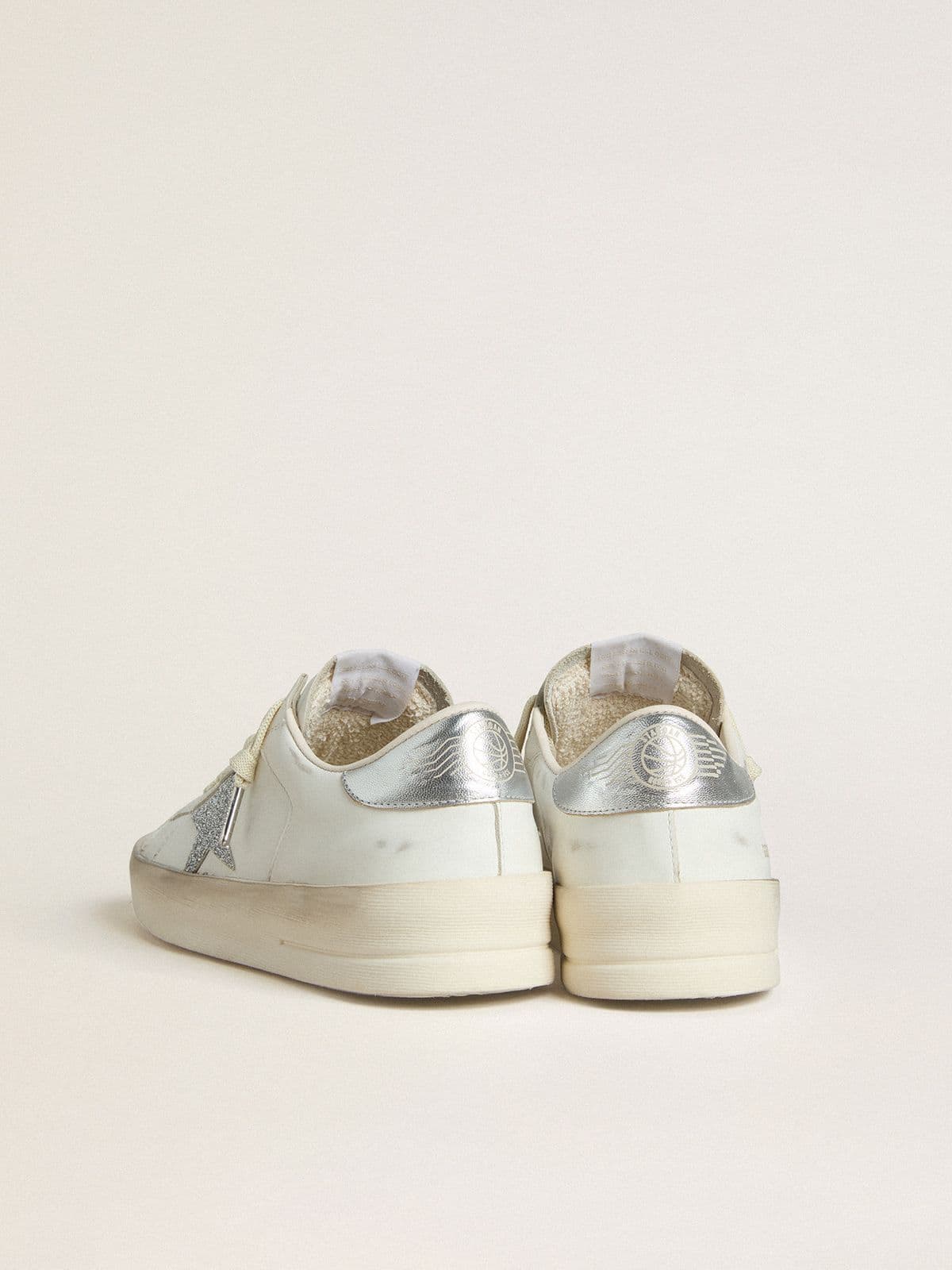 Stardan LTD pour femme avec étoile en cristaux Swarovski et contrefort en cuir lamé