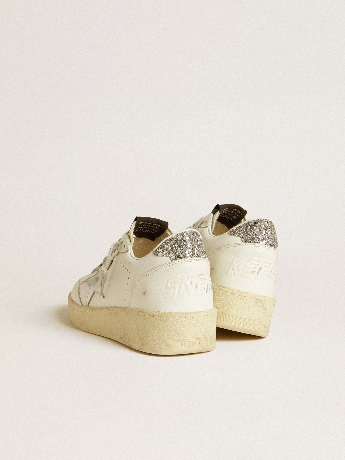 Ball Star avec étoile en cuir argenté et contrefort à paillettes argentées