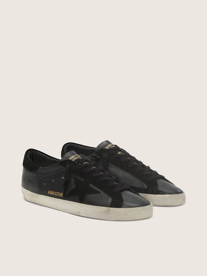 Super-Star pour homme en cuir nappa noir avec étoile et contrefort en daim noir