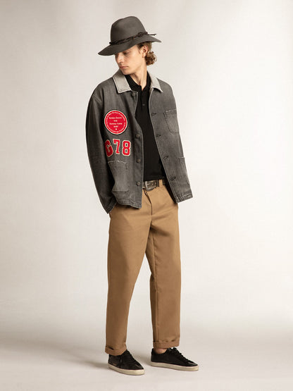 Super-Star pour homme en cuir nappa noir avec étoile et contrefort en daim noir