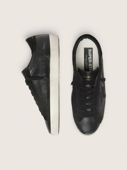Super-Star pour homme en cuir nappa noir avec étoile et contrefort en daim noir