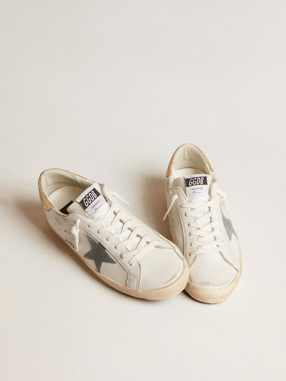Super-Star avec étoile en daim et contrefort en cuir python platine