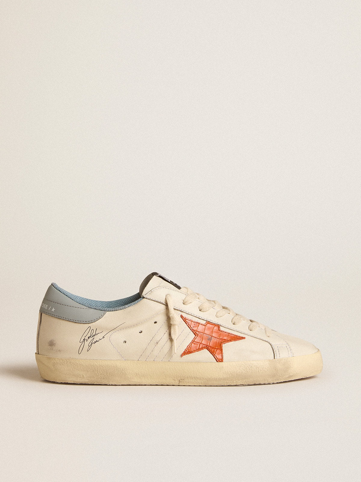 Super-Star homme avec étoile à imprimé crocodile et contrefort bleu ciel argenté