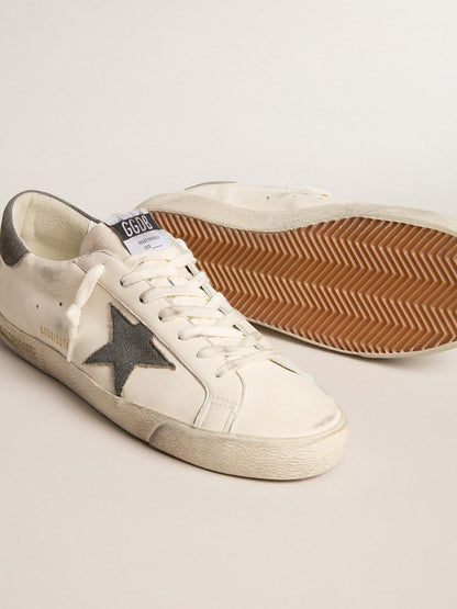 Super-Star en cuir nappa avec étoile et contrefort en daim gris