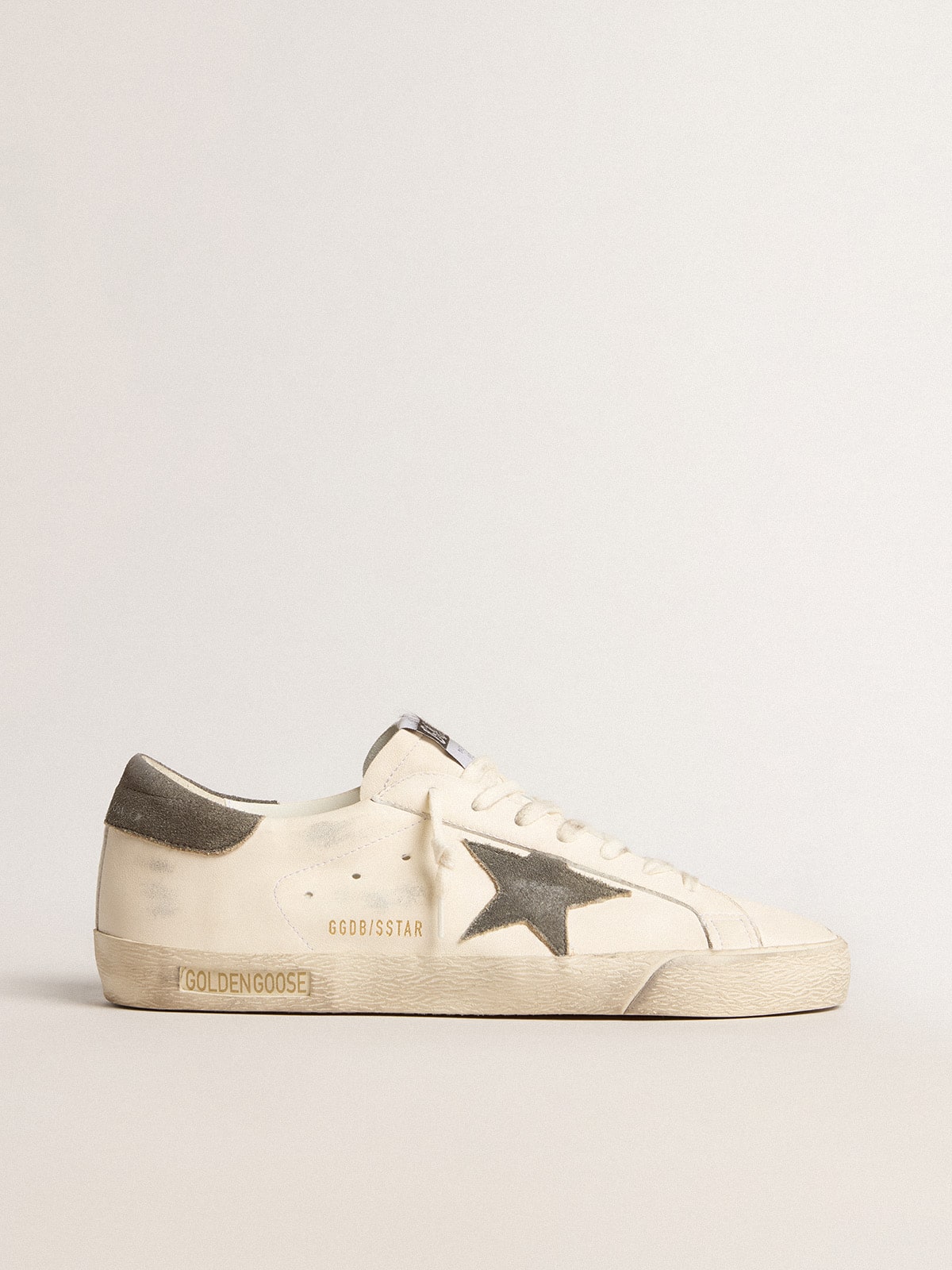 Super-Star en cuir nappa avec étoile et contrefort en daim gris