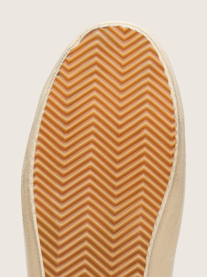 Super-Star homme en cuir blanc et cuir velours marron avec étoile en cuir noir