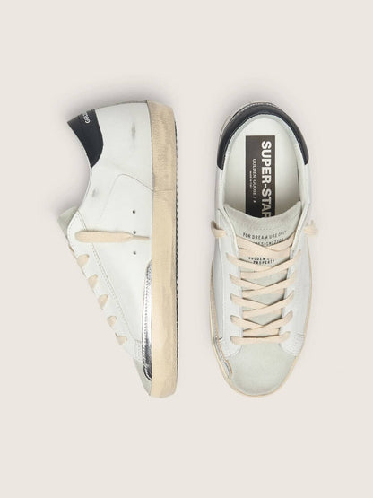 Super-Star homme en cuir blanc avec étoile ajourée