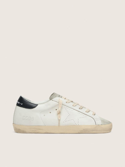 Super-Star homme en cuir blanc avec étoile ajourée