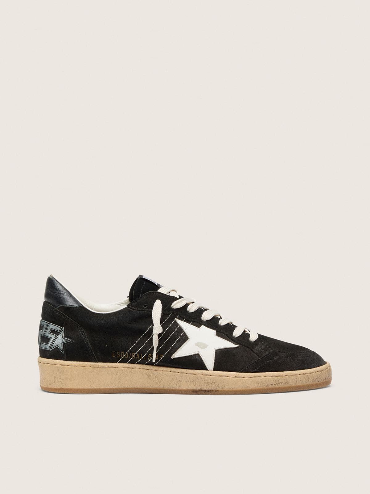 Ball Star homme en daim noir avec étoile en cuir blanc