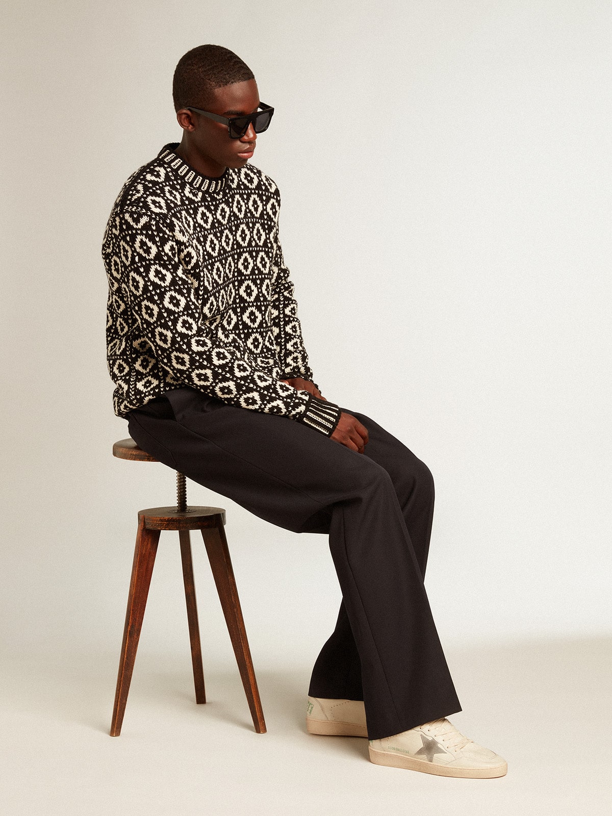 Ball Star en cuir nappa avec étoile et contrefort en daim gris