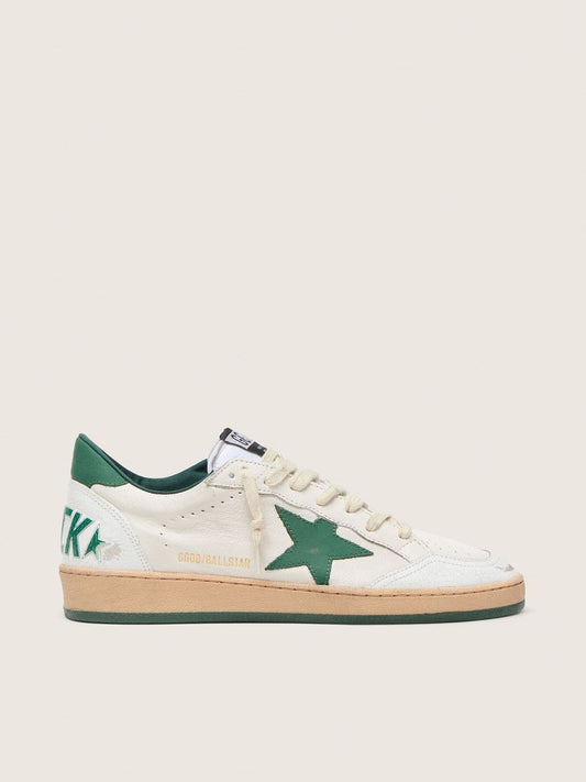 Ball Star Wishes pour homme en cuir nappa blanc avec étoile et contrefort en cuir vert
