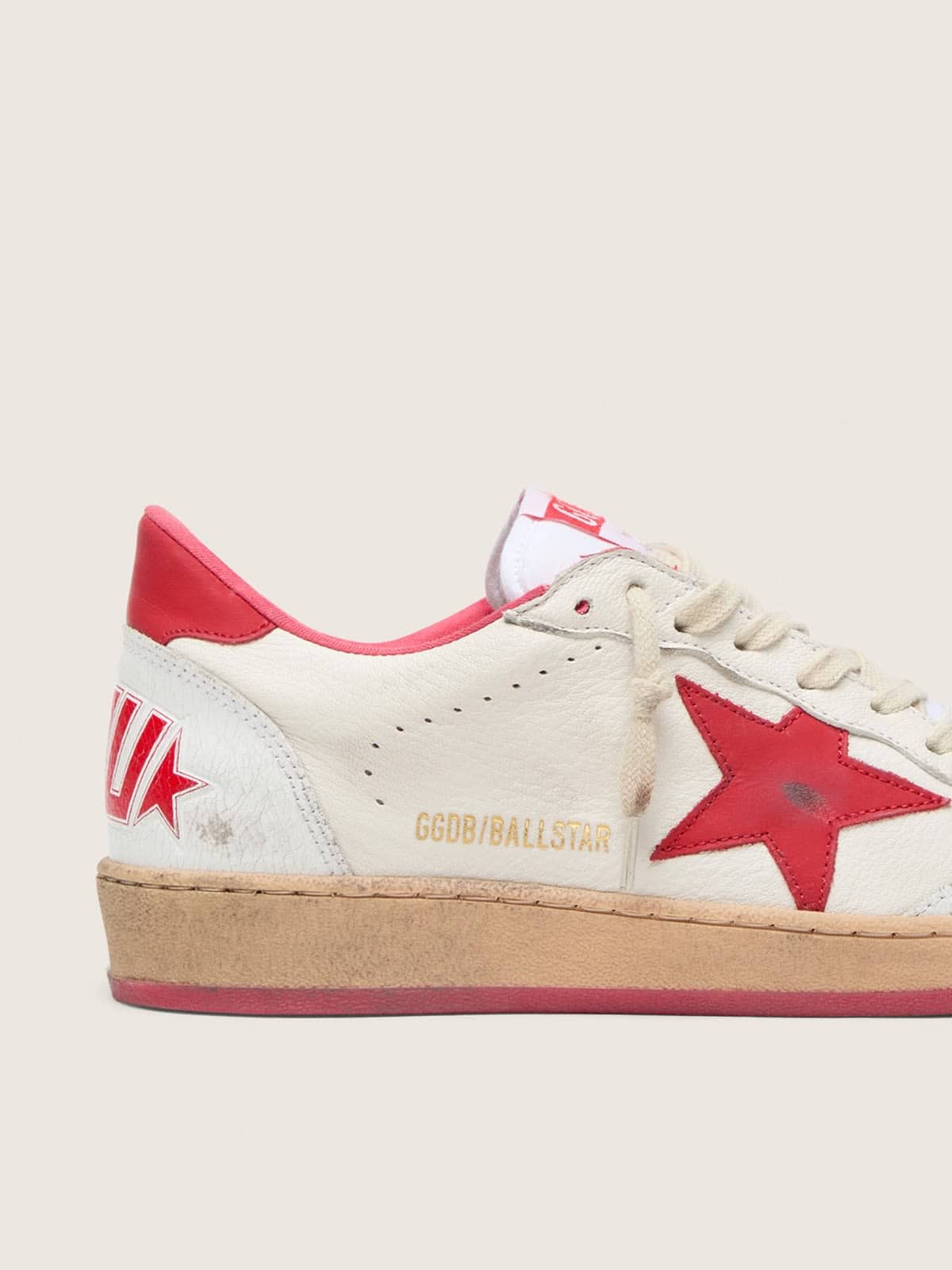 Ball Star Wishes pour homme en cuir blanc avec étoile et contrefort rouges