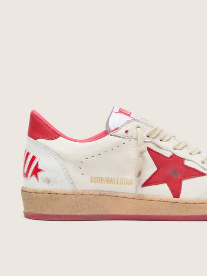 Ball Star Wishes pour homme en cuir blanc avec étoile et contrefort rouges