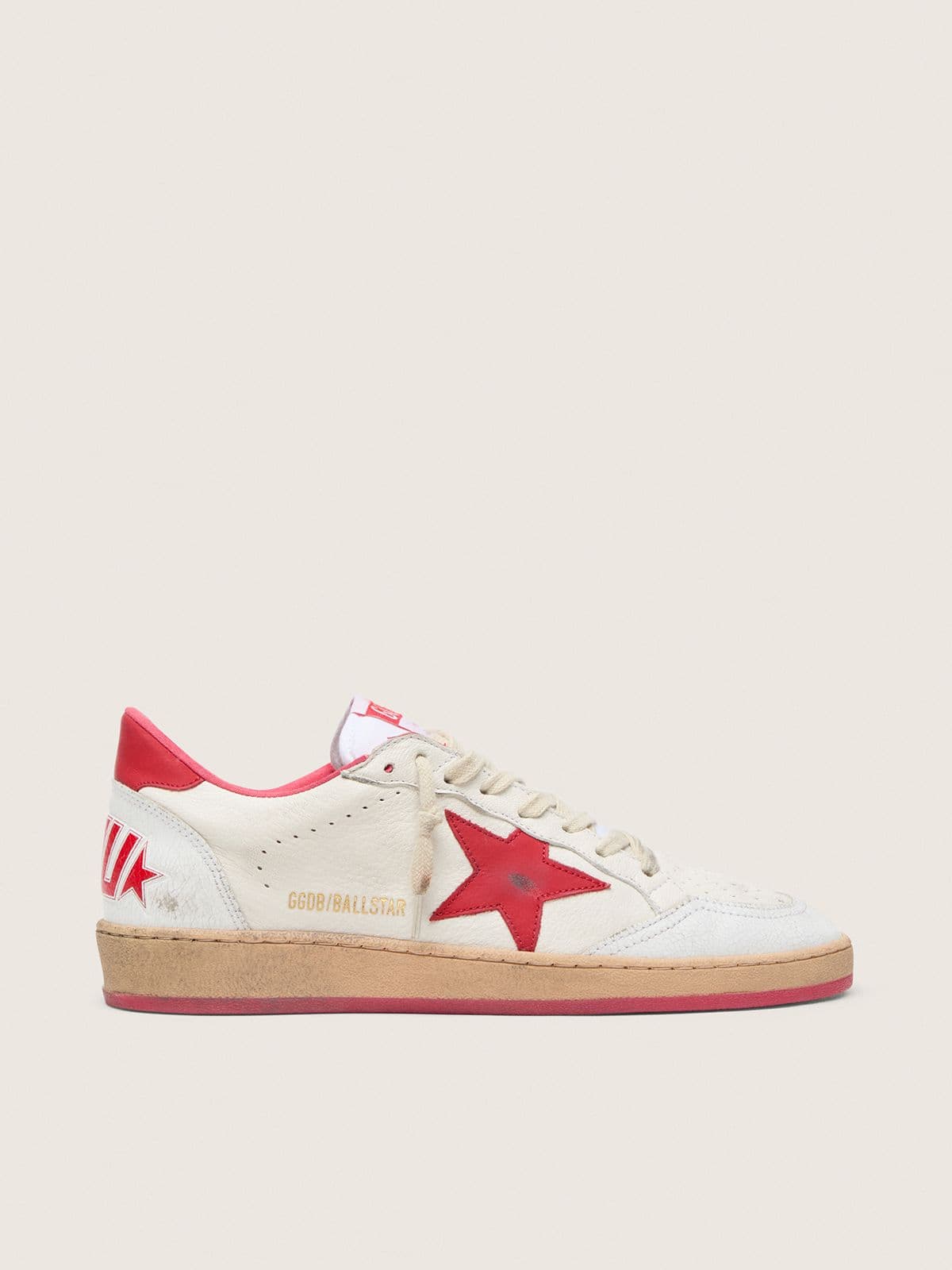 Ball Star Wishes pour homme en cuir blanc avec étoile et contrefort rouges