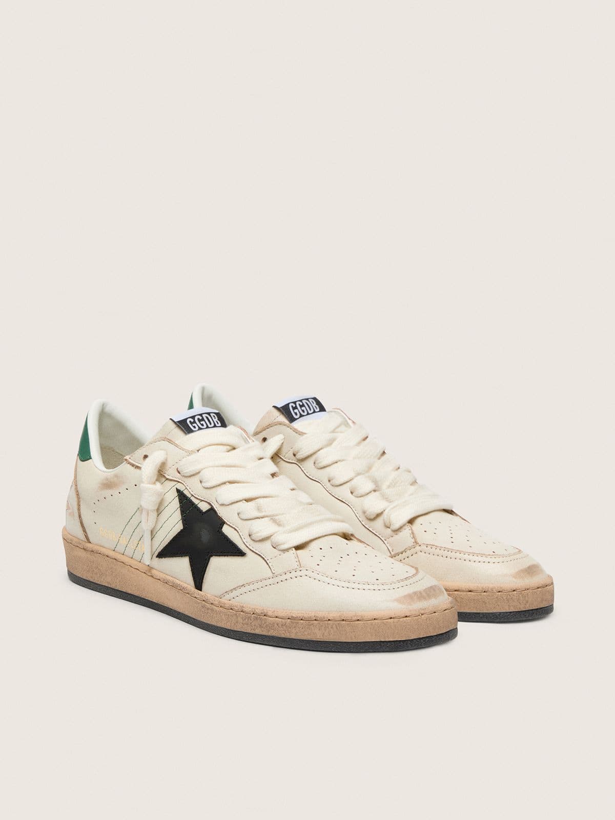 Ball Star pour homme avec étoile en cuir noir et contrefort en cuir vert