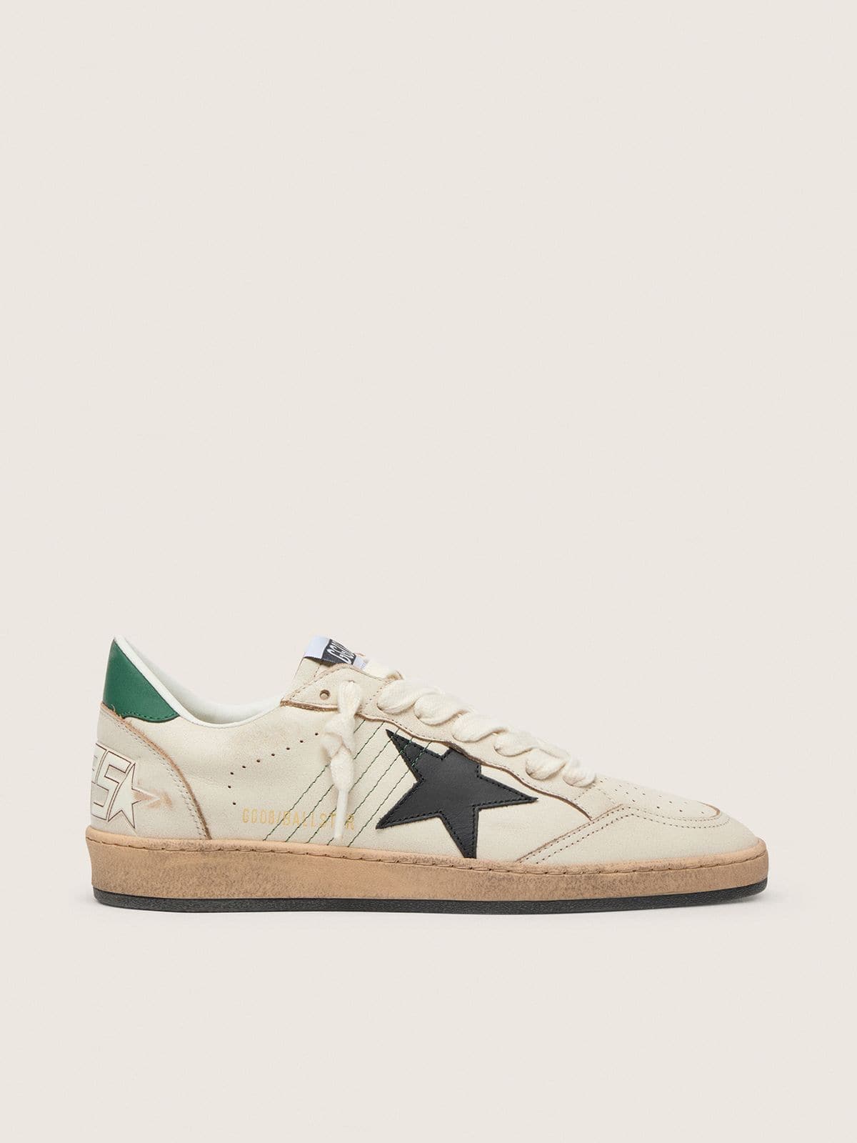 Ball Star pour homme avec étoile en cuir noir et contrefort en cuir vert