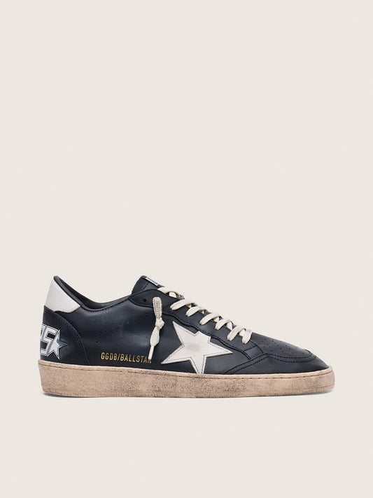 Ball Star en cuir nappa noir avec étoile et contrefort en cuir blanc