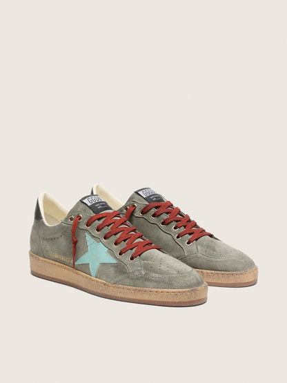 Ball Star homme en cuir velours vert avec étoile vert d’eau