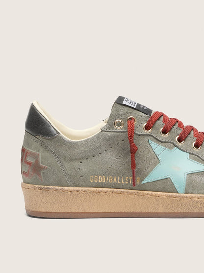 Ball Star homme en cuir velours vert avec étoile vert d’eau