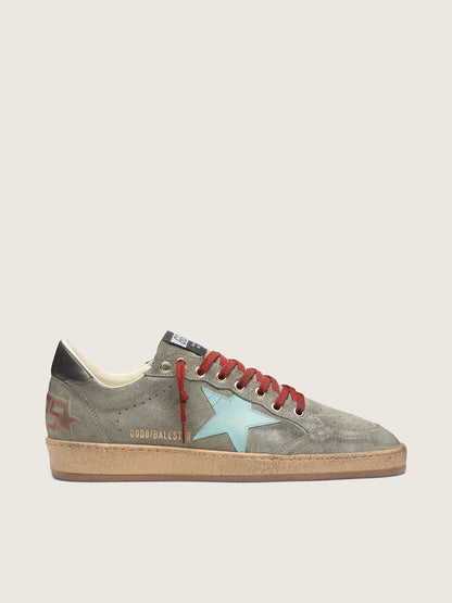 Ball Star homme en cuir velours vert avec étoile vert d’eau