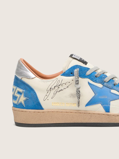 Ball Star LTD pour homme en cuir blanc avec étoile en cuir bleu ciel