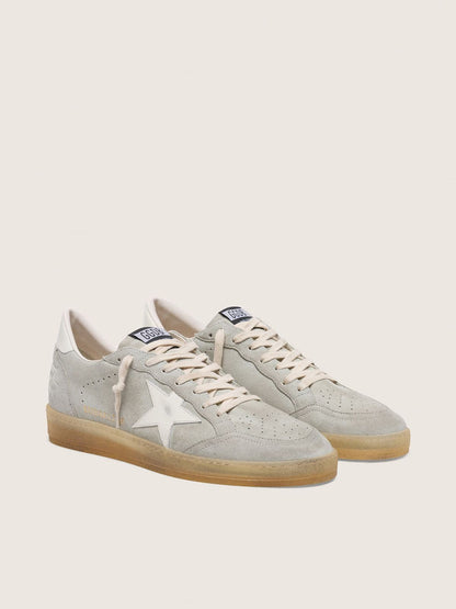 Ball Star homme en cuir velours gris clair avec étoile en cuir blanc