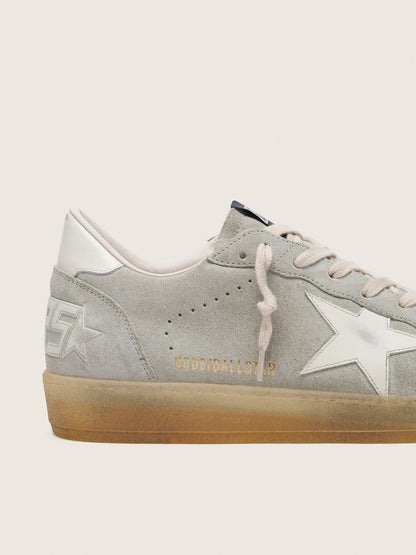 Ball Star homme en cuir velours gris clair avec étoile en cuir blanc