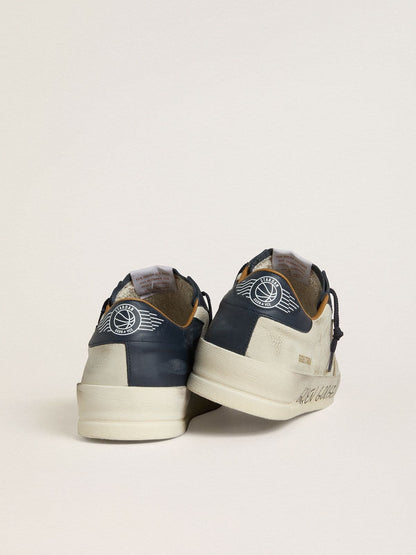 Stardan pour homme en cuir nubuck avec étoile en cuir lamé et contrefort en cuir nappa bleu