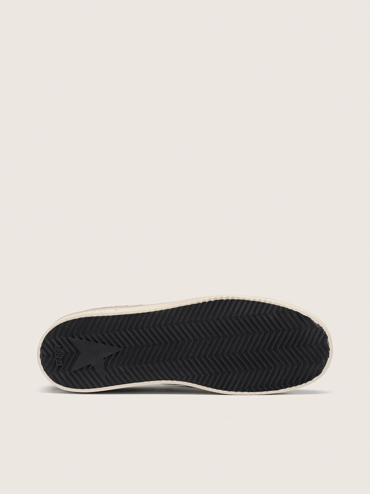 Stardan homme en cuir velours beige avec étoile et empiècements marron
