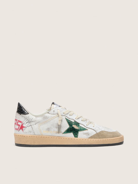 Ball Star avec étoile en cuir lamé et contrefort en cuir gris