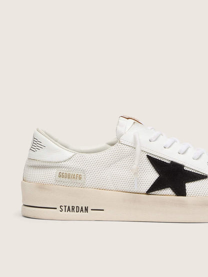 Stardan homme en résille blanche avec étoile en daim noir