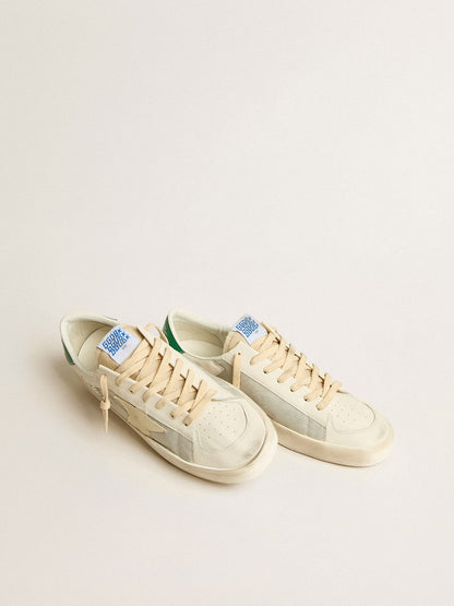 Stardan en cuir nappa blanc avec étoile en cuir couleur crème