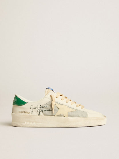 Stardan en cuir nappa blanc avec étoile en cuir couleur crème