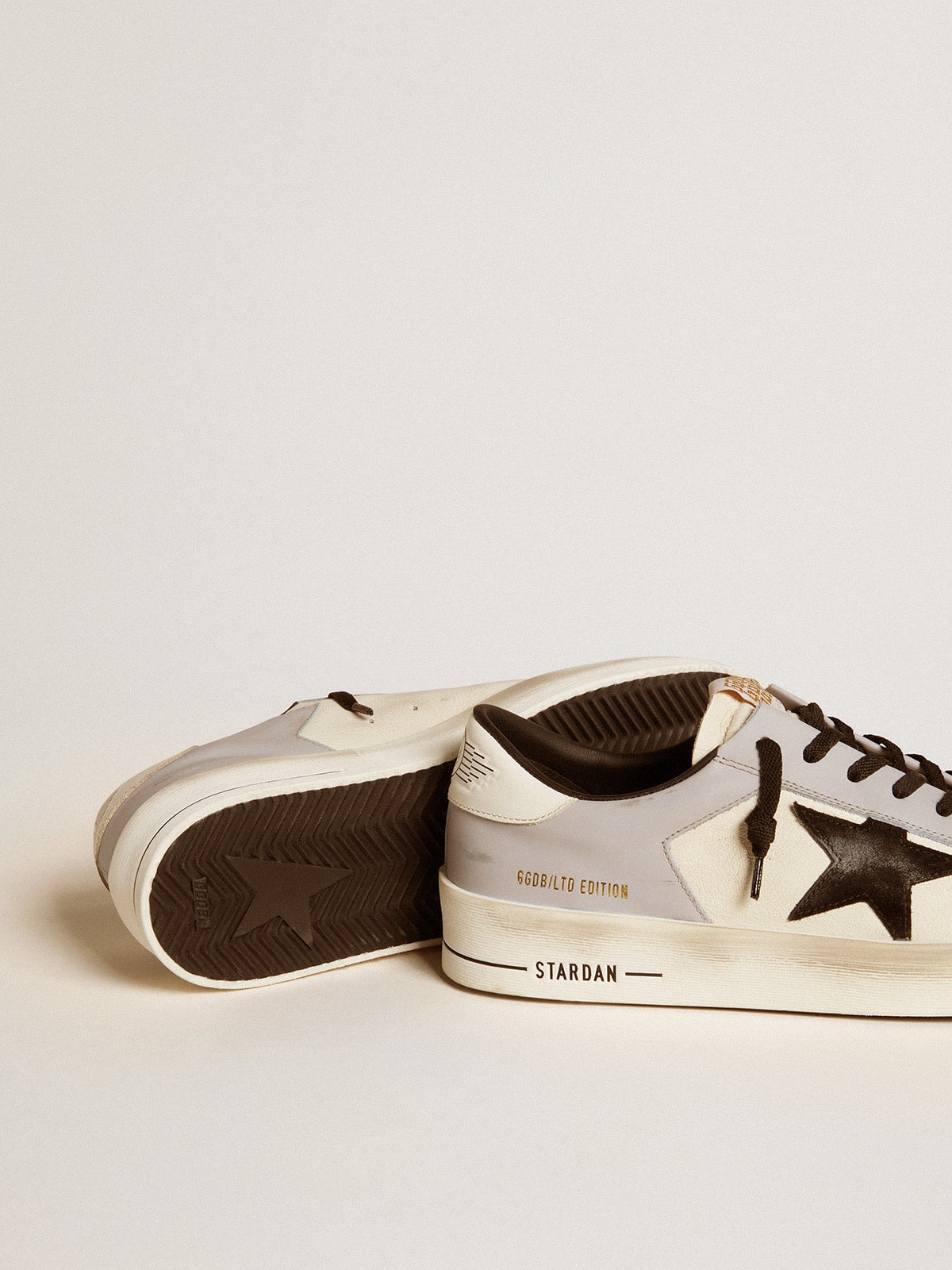 Stardan LTD en cuir nappa et en cuir avec étoile en daim et contrefort en cuir