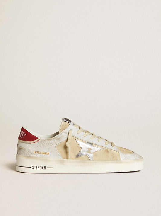 Stardan pour homme en cuir nubuck et en cuir craquelé avec étoile en cuir lamé argenté