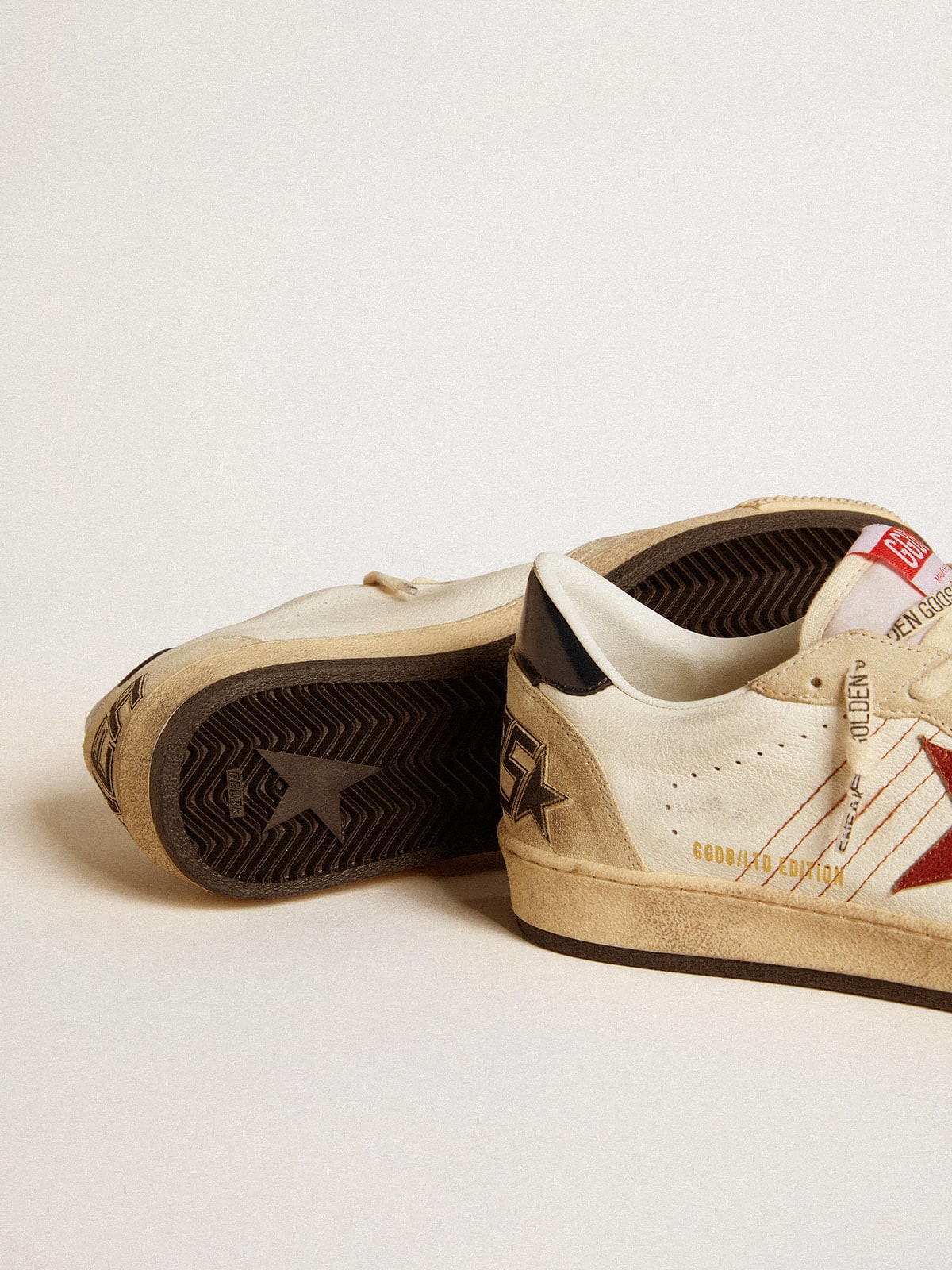 Ball Star LTD pour homme en cuir nappa avec étoile en cuir rouge et contrefort en cuir