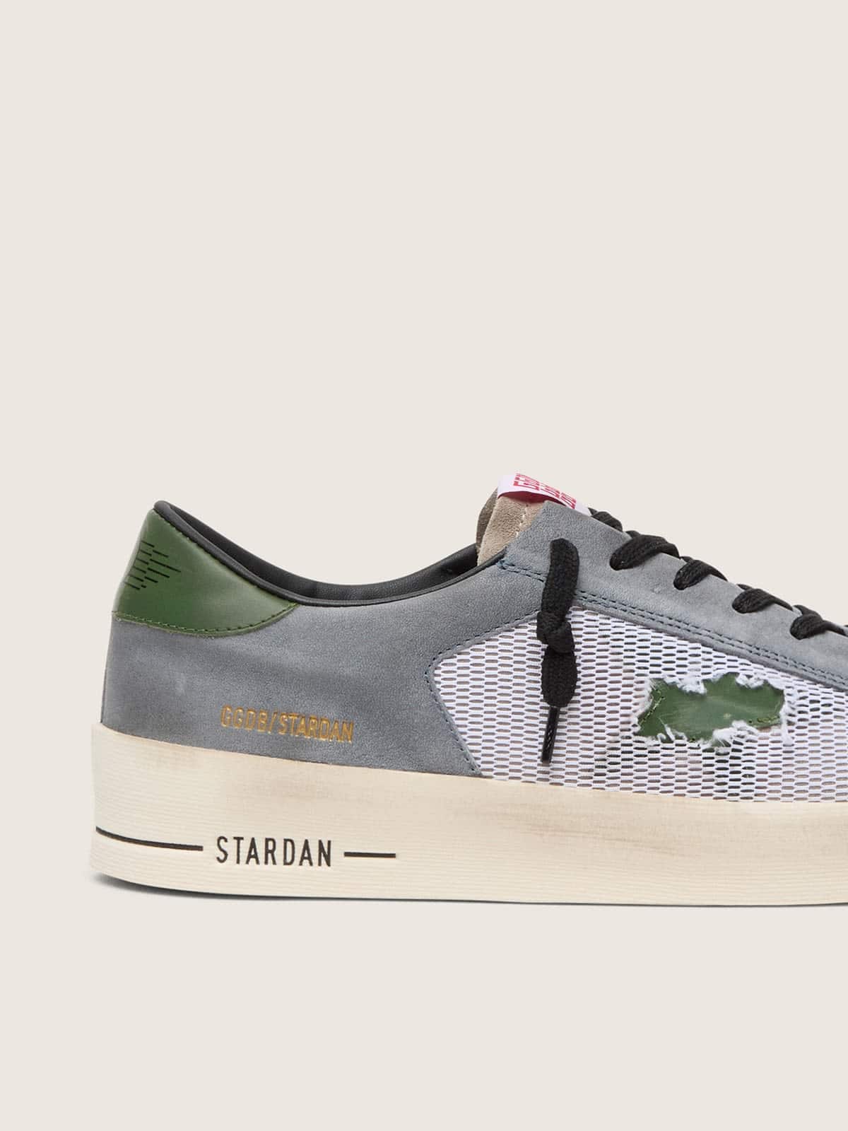 Stardan homme en daim bleu layette avec étoile et contrefort en cuir vert