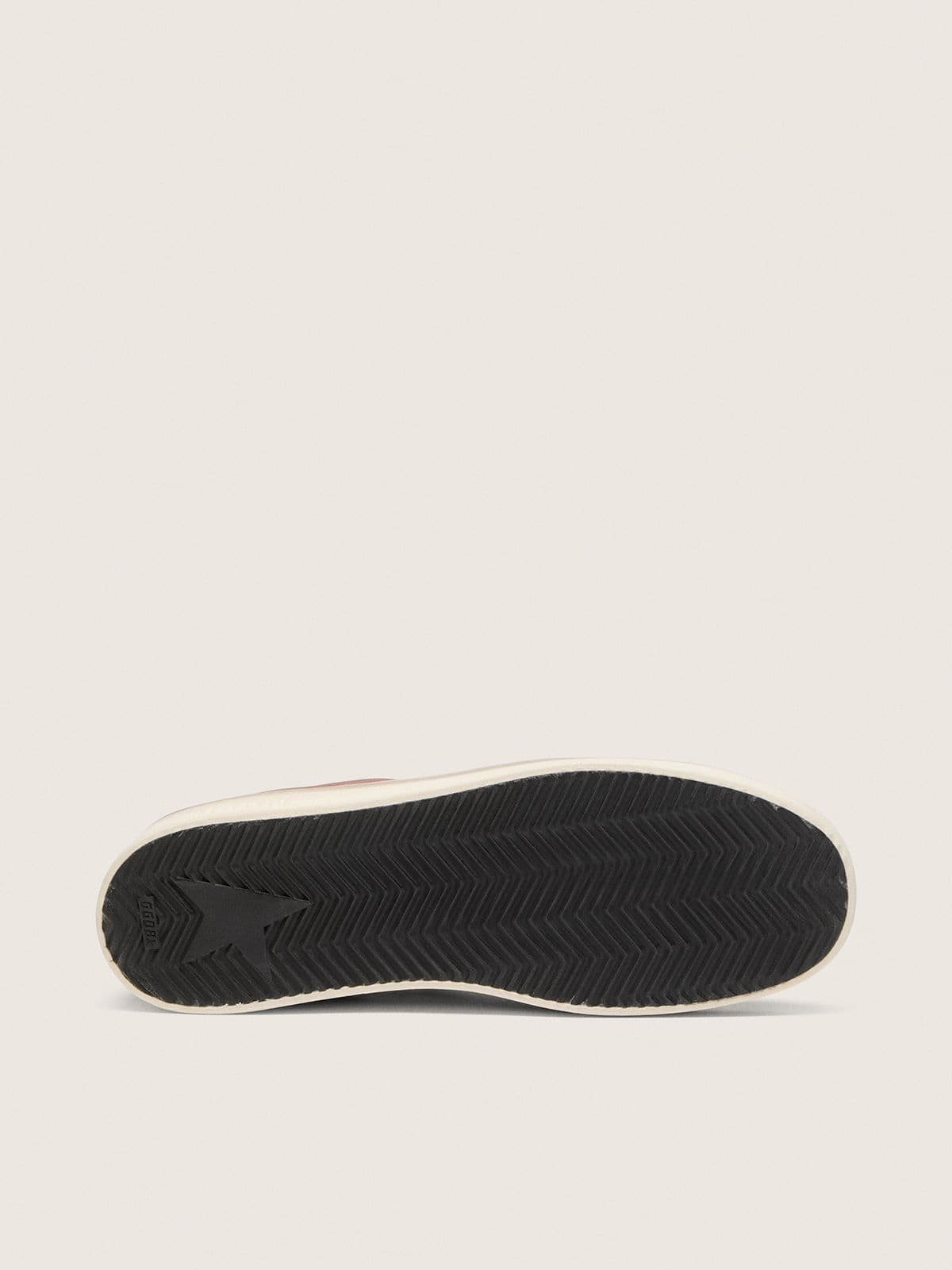 Stardan homme en cuir blanc et brique avec étoile en cuir lamé vert olive