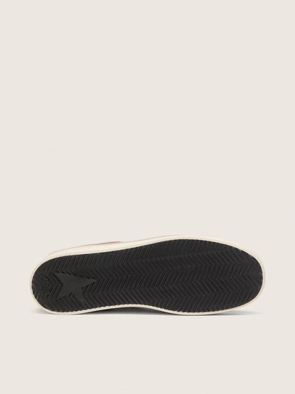 Stardan homme en cuir blanc et brique avec étoile en cuir lamé vert olive