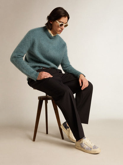 Stardan en cuir et en résille blancs avec étoile en cuir blanc