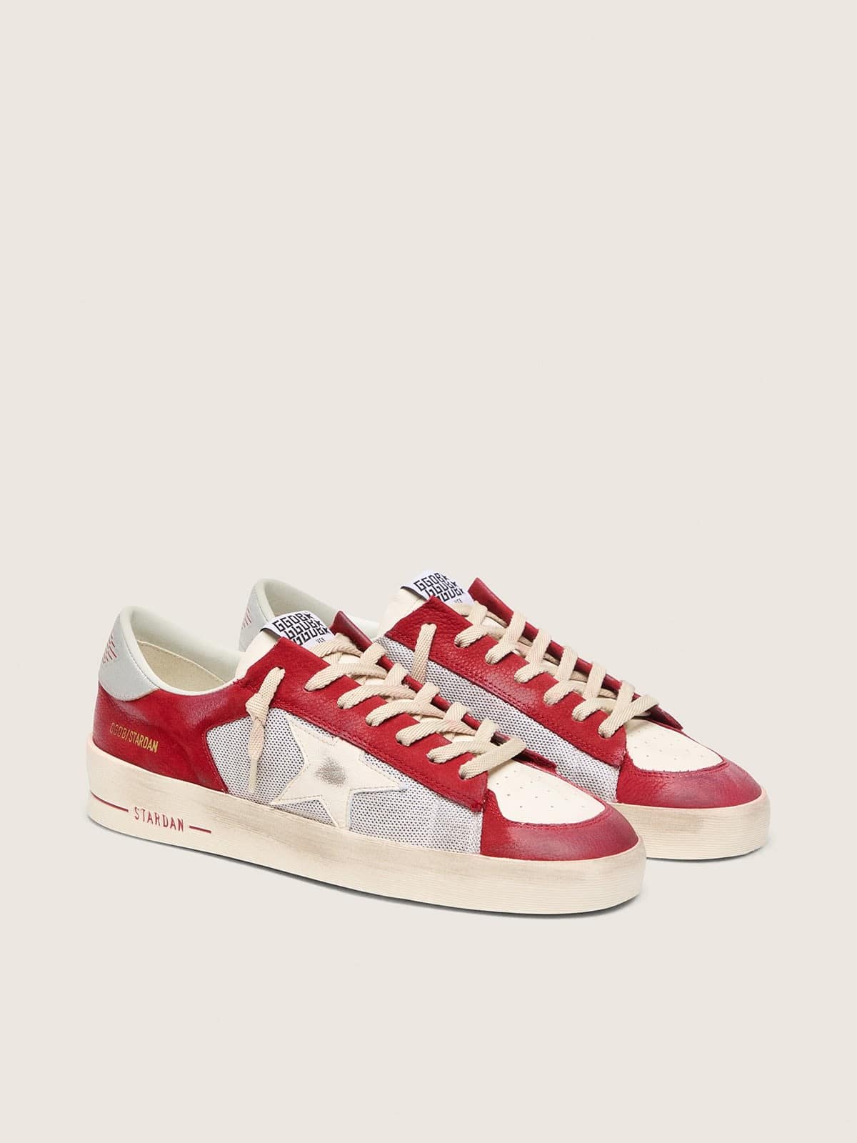 Stardan  pour homme en résille et cuir nubuck avec étoile en cuir nappa et contrefort en cuir