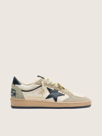Ball Star LTD homme en cuir blanc et cuir velours gris avec étoile bleue et Skins appliquée