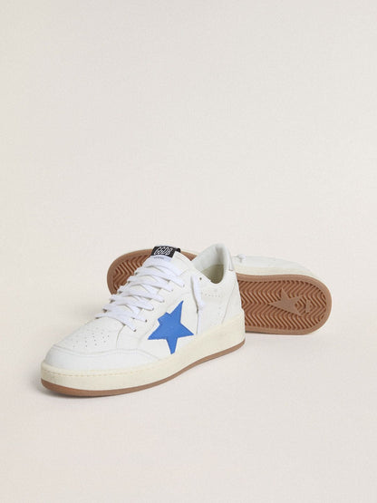 Ball Star avec étoile en cuir bleu ciel et contrefort en cuir lamé argenté
